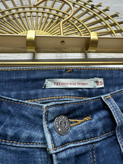 Women's Size 25 (Size 2) Levi's 721 High Rise Skinny Jeans - Very Good Used Condition
