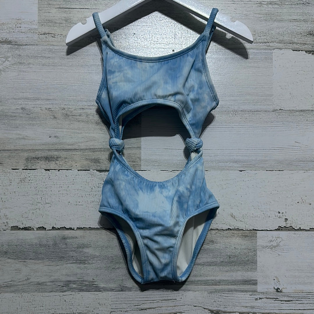 Girls Size 4/5 Art Class one piece blue tie dye swimsuit - good used condition