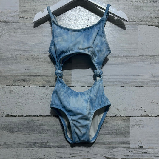 Girls Size 4/5 Art Class one piece blue tie dye swimsuit - good used condition