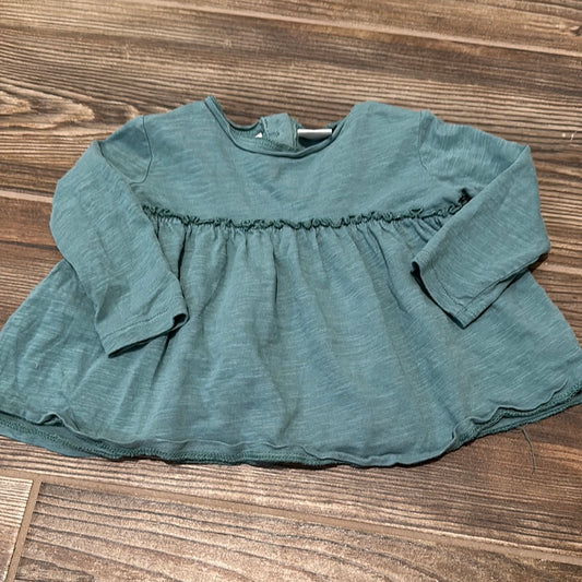Girls Size 6-9m Zara teal tunic top - good used condition