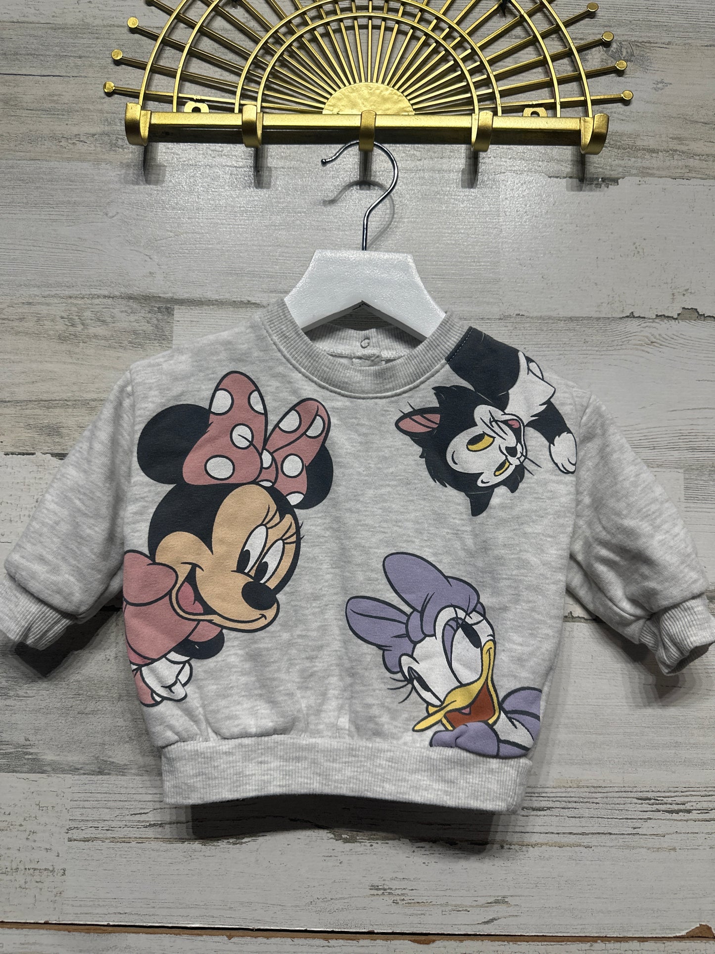 Size 3-6m Disney Baby Minnie and Daisy Sweatshirt (Oversized) - Very Good Used Condition