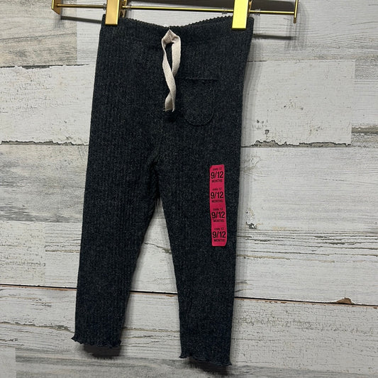 Size 9-12m Zara Dark Grey Ribbed Pants - Gender Neutral - New With Tags