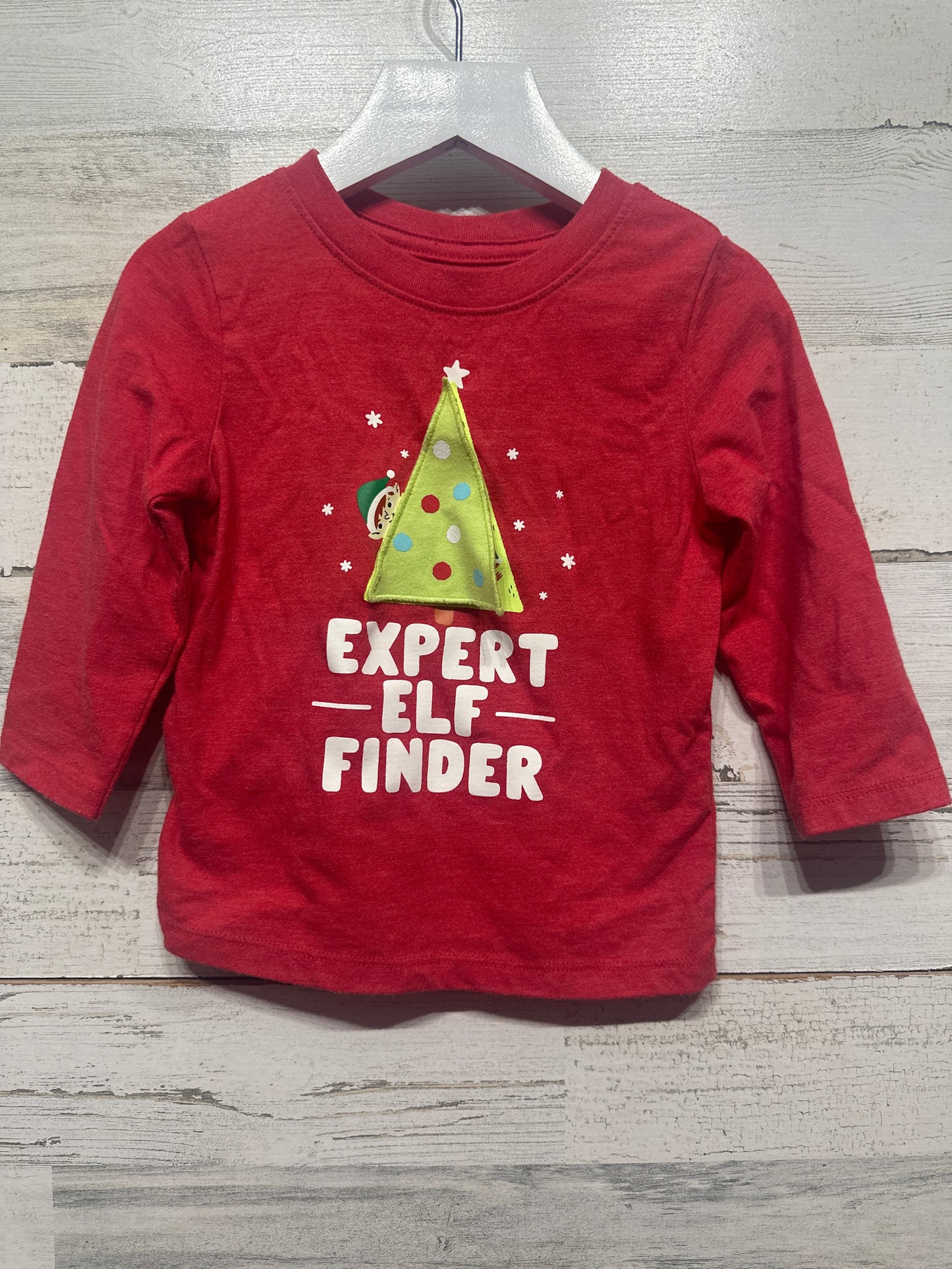 Boys Size 18m Cat and Jack Holiday Expert Elf Finder Shirt - Good Used Condition