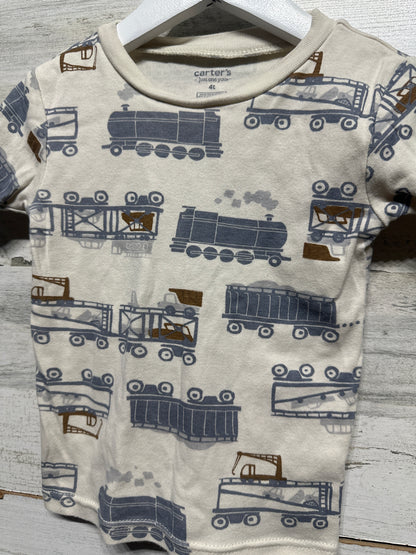 Boys Size 4t Carters Cotton Transportation Pajama Set - Good Used Condition