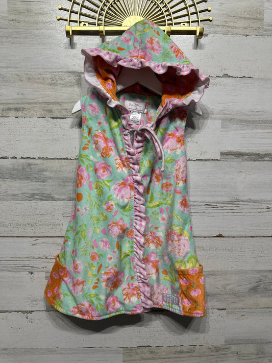 Girls Size 4t Sweet Honey Floral Hooded Coverup - Very Good Used Condition