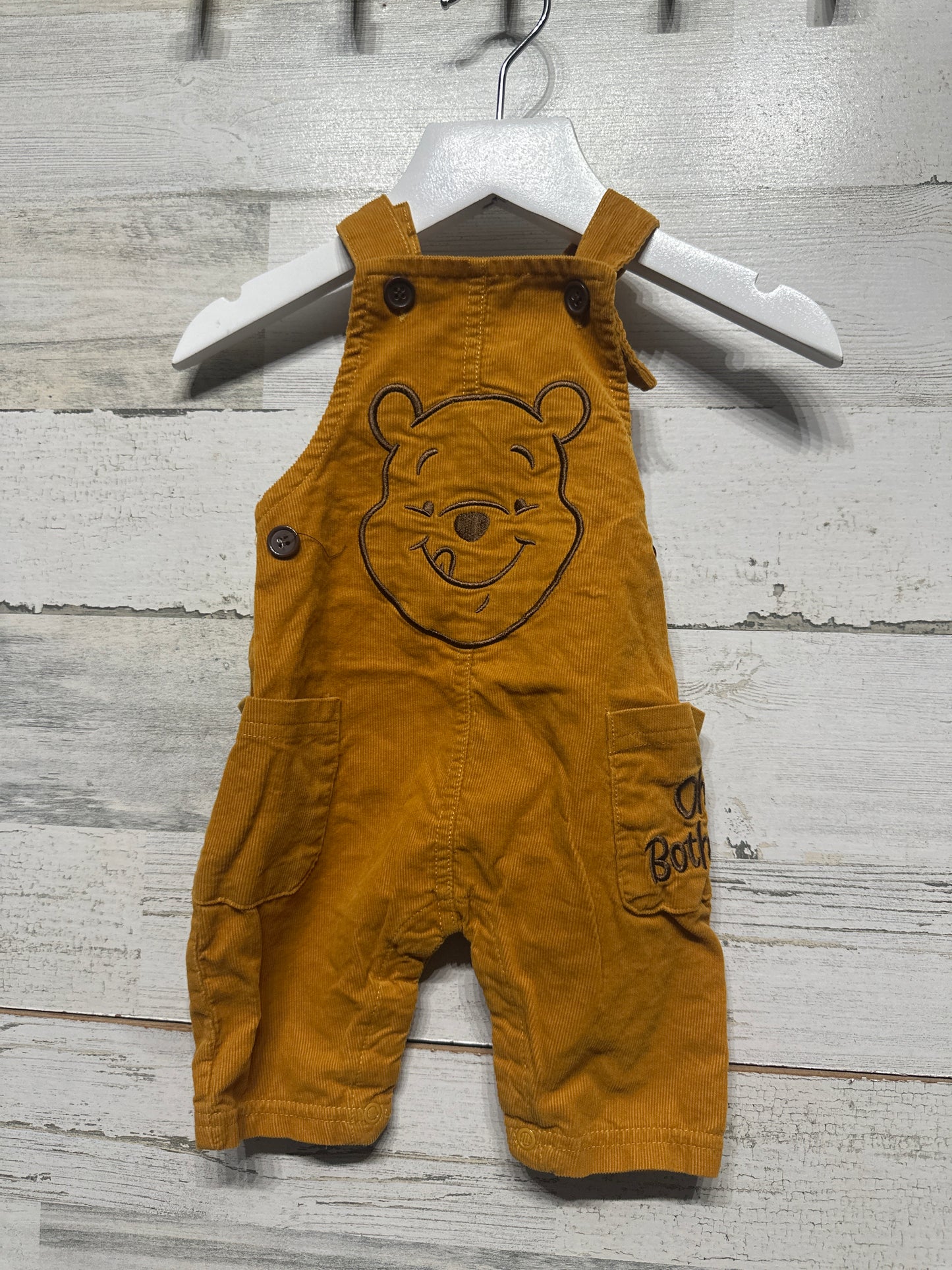 Boys Size 0-3m Disney Winnie the Pooh Cord Overalls - Very Good Used Condition