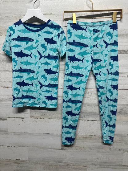 Boys Size 8 Kickee Pants Bamboo Shark Fitted Pajama Set  - Very Good Used Condition