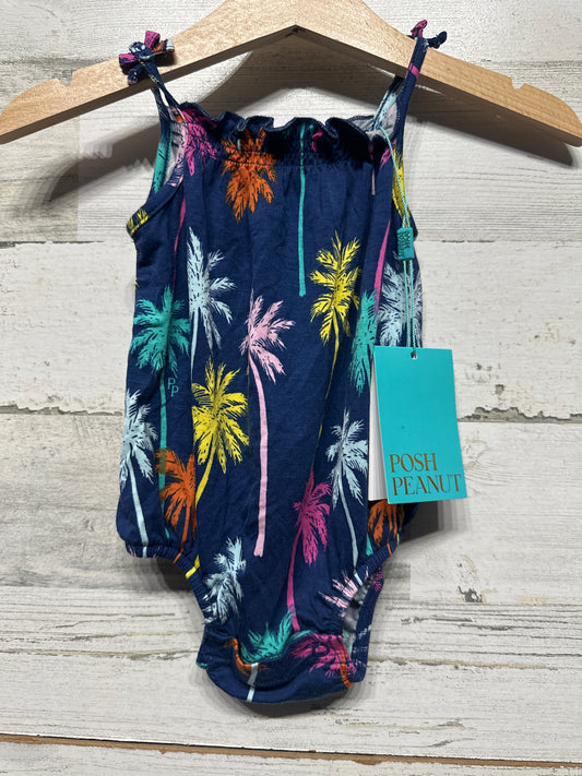 Size 0-3m Posh Peanut Bamboo Palmer Spaghetti Strap Bubble Romper - New With Tags