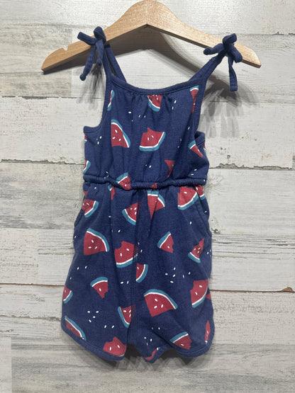 Girls Size 2t Cat & Jack Watermelon Romper - Good Used Condition