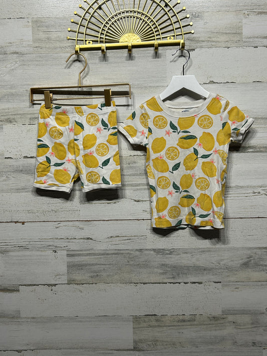 Girls Size 4t Old Navy Lemon Pajama Set - Good Used Condition