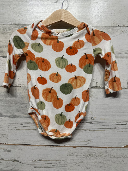 Size 3-6m Tullabee Bamboo Pumpkin Bodysuit - Very Good Used Condition
