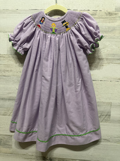 Girls Size 2t Southern Sunshine Smocked Super Heroes Dress - Very Good Used Condition