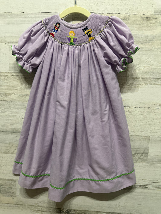 Girls Size 2t Southern Sunshine Smocked Super Heroes Dress - Very Good Used Condition