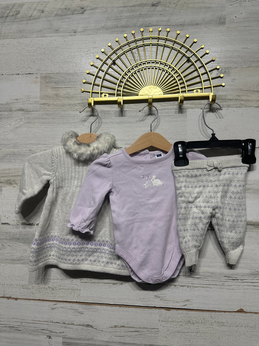 Janie and Jack Knit Sweater Outfit Set 3 Pieces Girls 0-3m VGUC