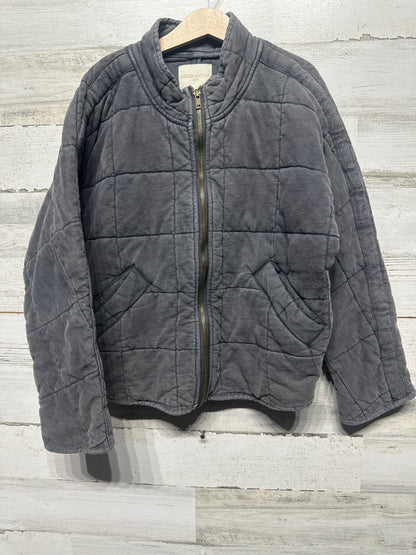 Chelsea & Violet Girls Size Medium Quilted Bomber Jacket Coat Distressed Grey VGUC