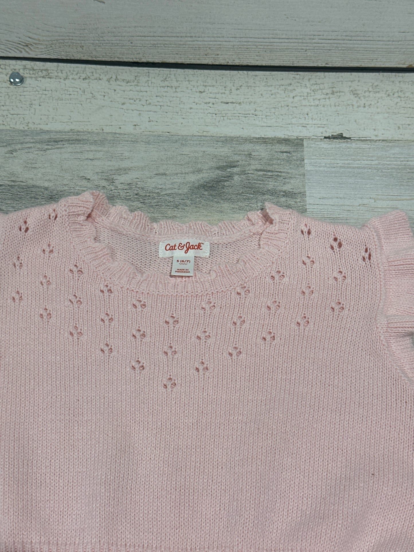 Pink Knit Dress - Cat & Jack - Girls Size Small 6-7 -Very Good Used Condition