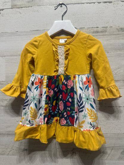 Girls Size 18m Floral Dress - Good Used Condition