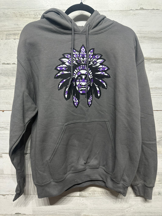 Adult Medium Gildan PNG Indian Hoodie - Very Good Used Condition