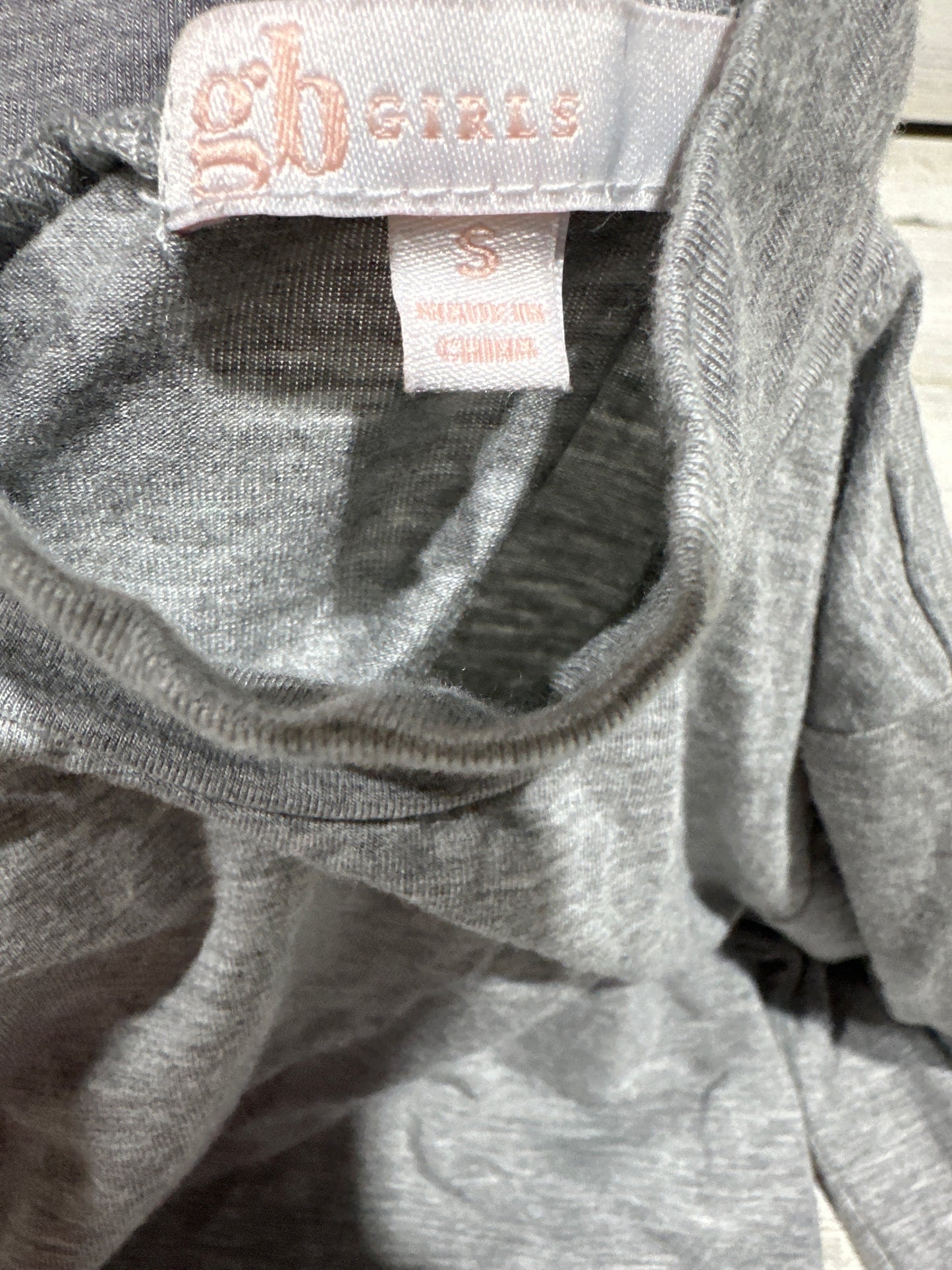 GB Girls Grey Soft Bodysuit - Girls Size Small (Fits Like 7/8) - Very Good Used Condition