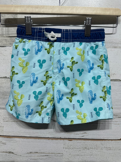 Boys Preowned Size 2t/3t Mudpie Cactus Swim Trunks - Good Used Condition