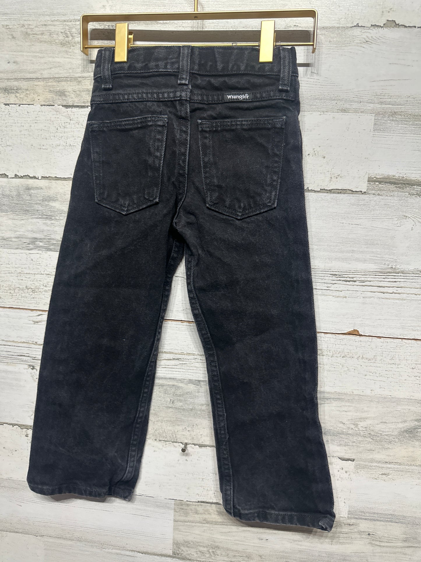 Boys Size 5 Slim Wrangler Black Adjustable Waist Jeans - Good Used Condition