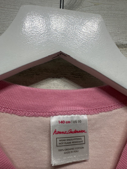 Girls Size 10 (140cm) Hanna Andersson Organic Cotton Bunny Pajama Set - Very Good Used Condition