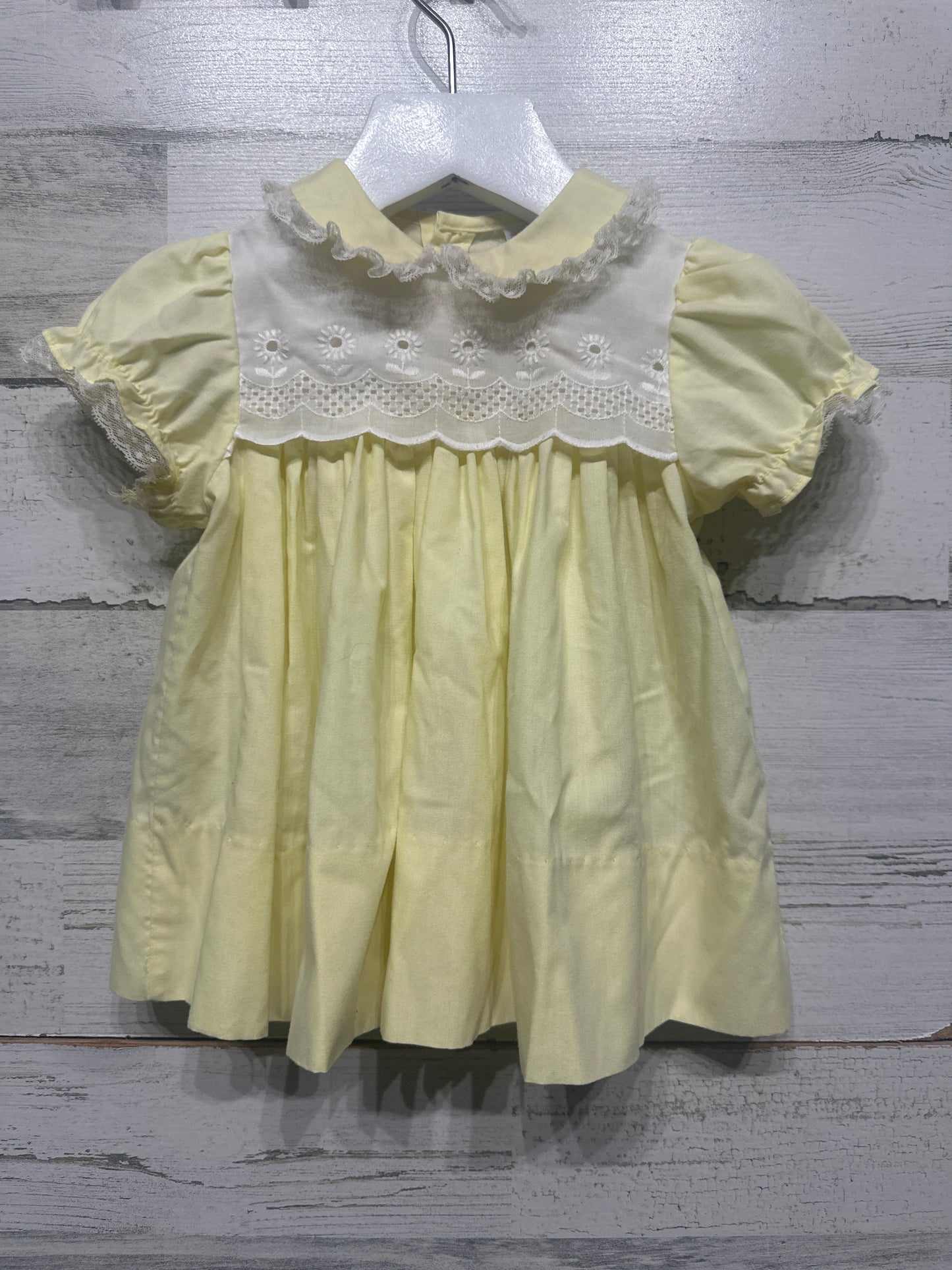 Girls Size 9m Toddle Tyke Yellow Vintage Dress - Good Used Condition