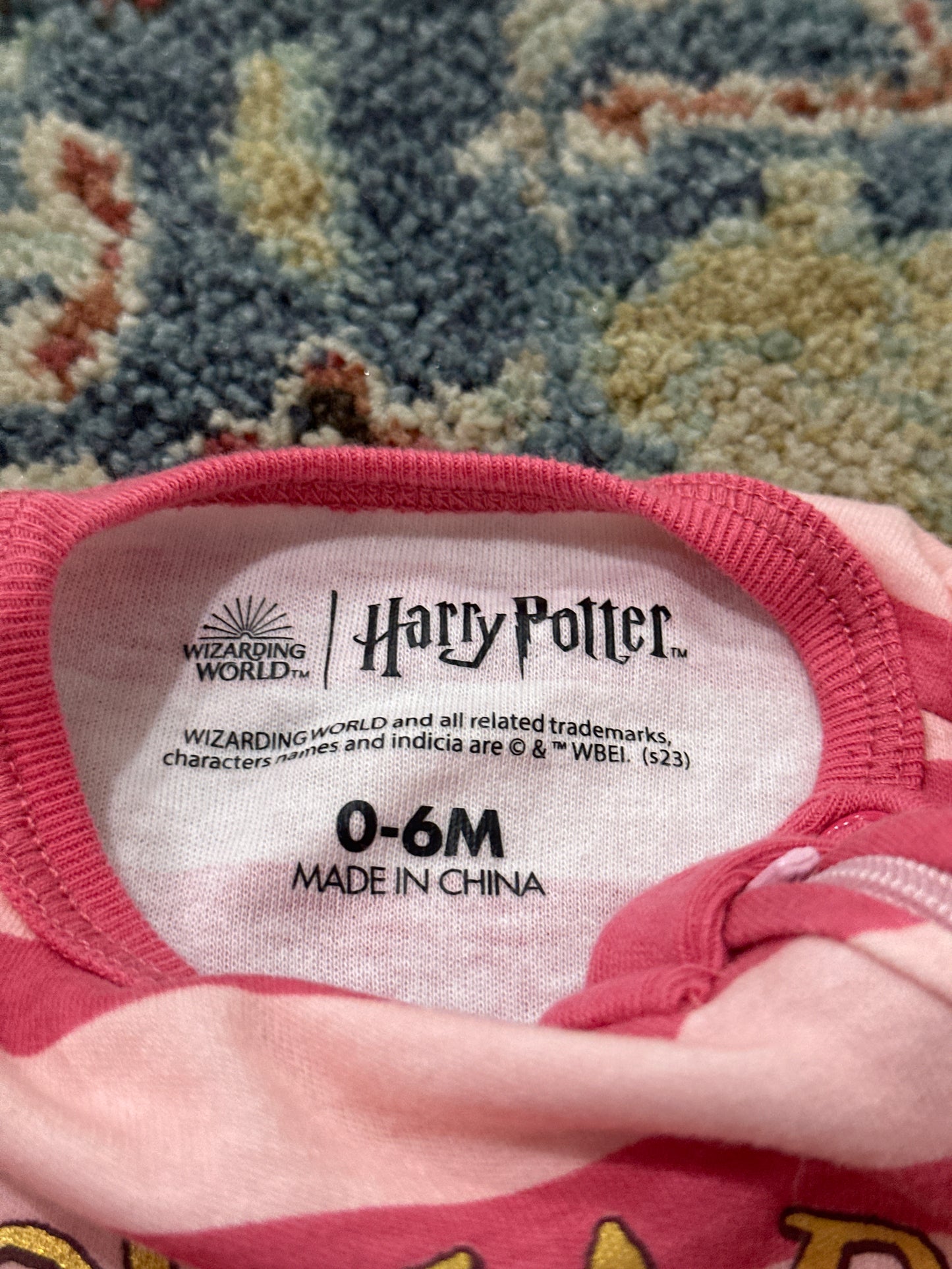 Harry Potter Hogwarts Girls 0-6m Footed Sleeper VGUC