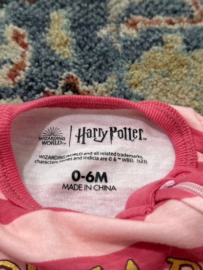 Harry Potter Hogwarts Girls 0-6m Footed Sleeper VGUC