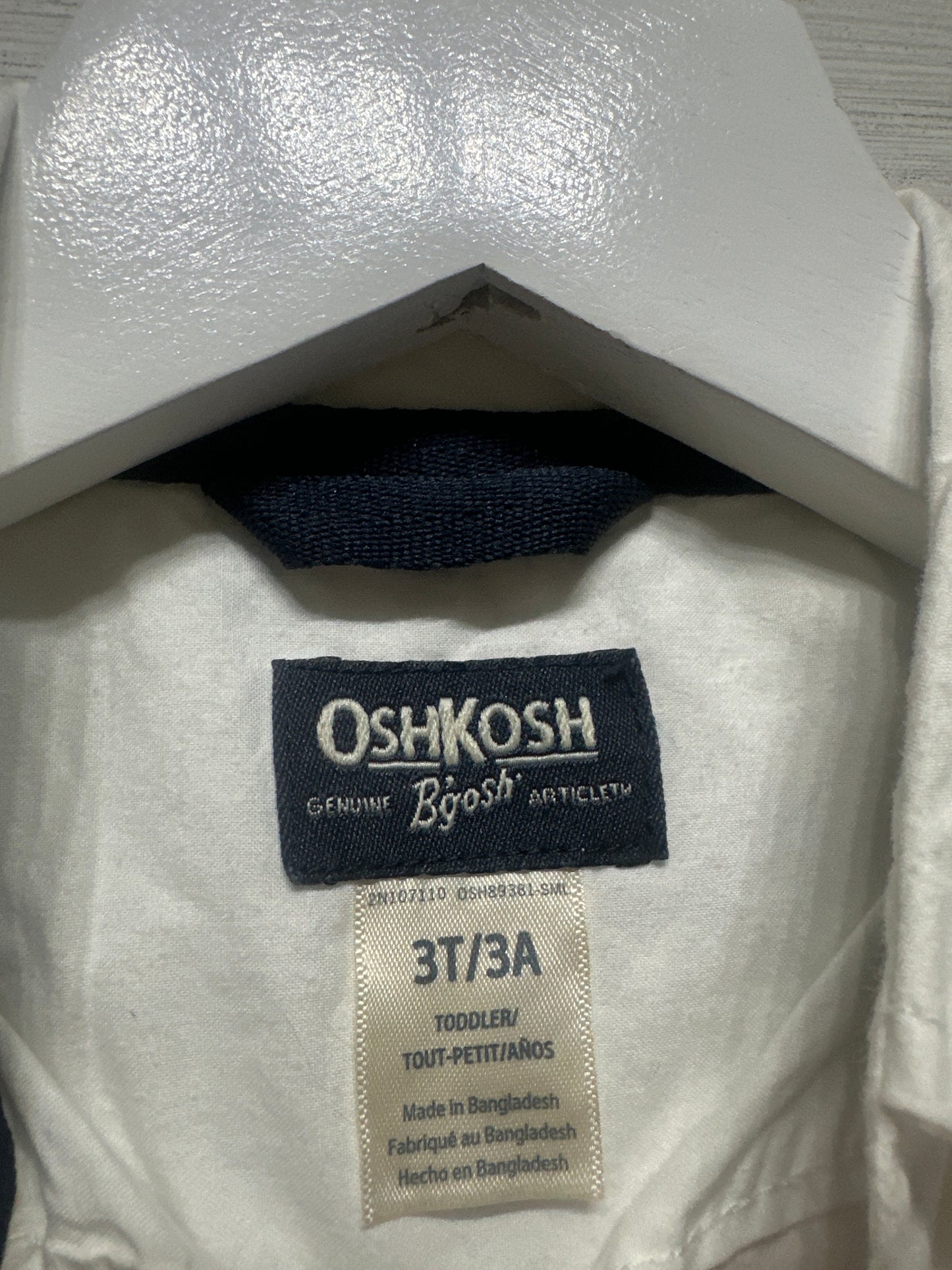Boys Size 3t Osh Kosh White Button Up Shirt - Good Used Condition