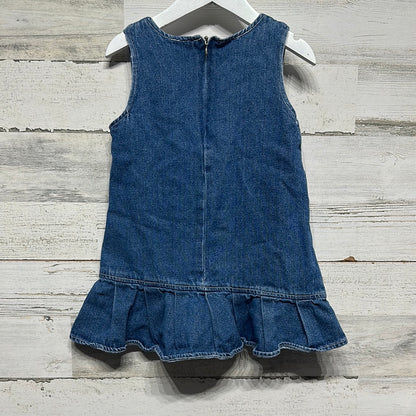 Girls Size 4t Denim Western Embroidered Applique Dress - Good Used Condition