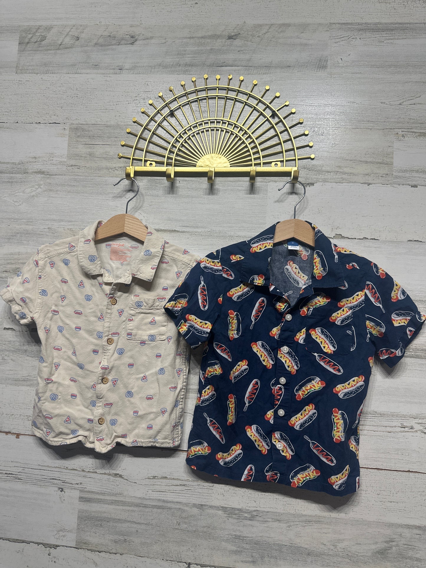 Boys Size 4t Old Navy/Cat and Jack Button Up Shirt Lot (2 pieces)  - Good Used Condition