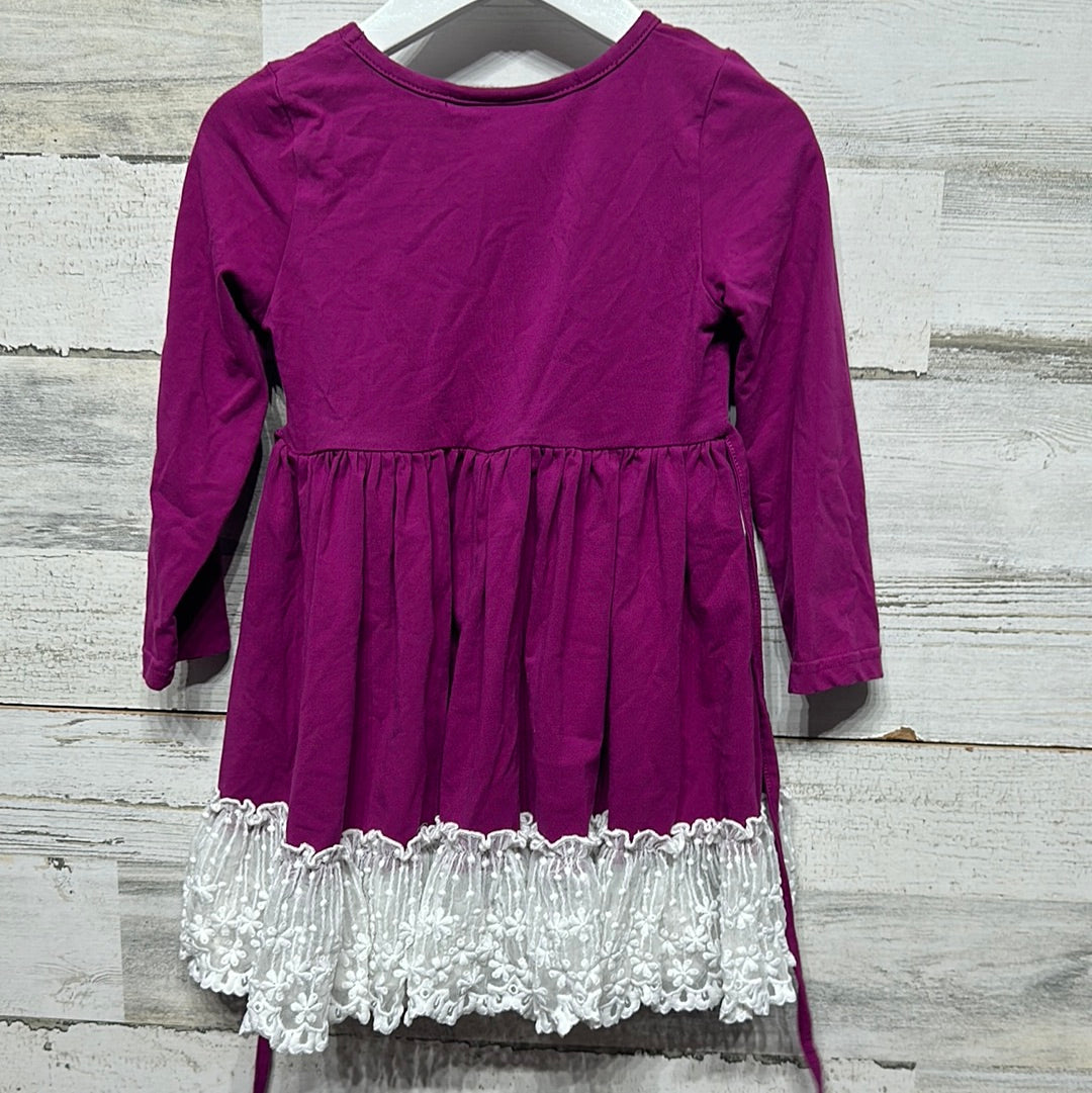 Girls Size 3t Serendipity Dress with White Lace Trim - Good Used Condition