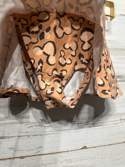 Size 5/6 Wild Rich Kids Leopard Mickey Crop Top/Skirt Set - Good Used Condition