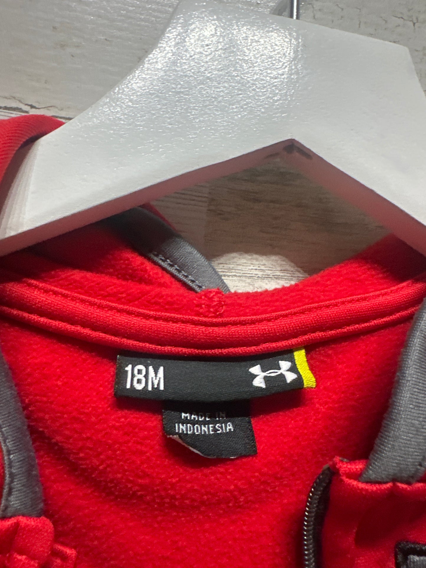 18m Under Armour Red Hooded Jacket - Good Used Condition