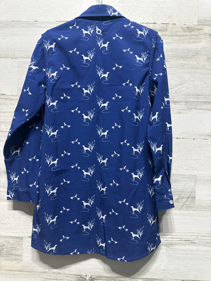 Boys Size 7 Blue Quail UPF 50+ Button Up Shirt - Very Good Used Condition