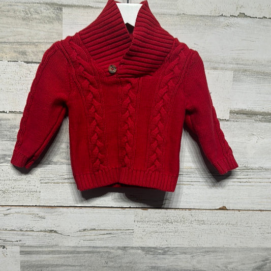 Boys Size 6-12m Old Navy Red Cable Knit Sweater - Good Used Condition