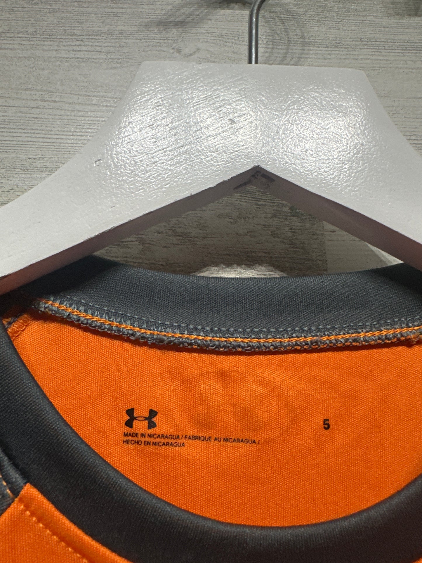 Under Armour Size 5 Long Sleeve Shirt Orange VGUC