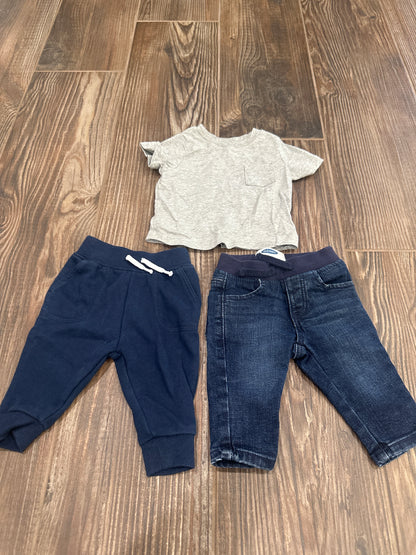 Boys Preowned Size 3-6m Clothing Lot (3 Pieces) - Good Used Condition