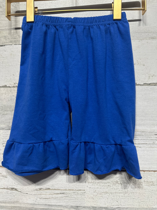 Girls Size 6-7 Blue Ruffle Shorts - Good Used Condition