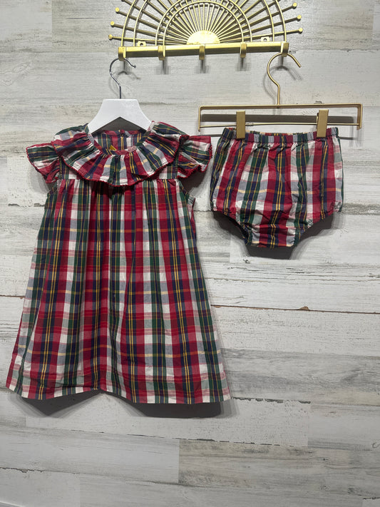 Girls Size 4t The Beaufort Bonnet Company Plaid Dress with Bloomers - Very Good Used Condition