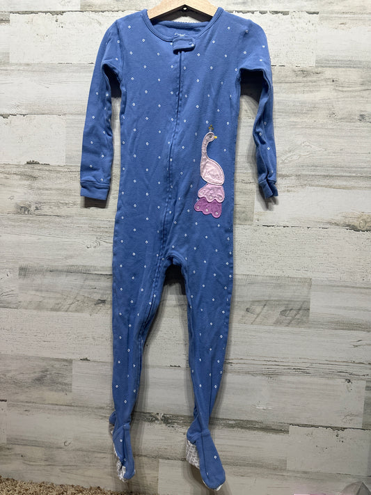 Girls Size 4t Carters Peacock Footed Pajamas - Good Used Condition