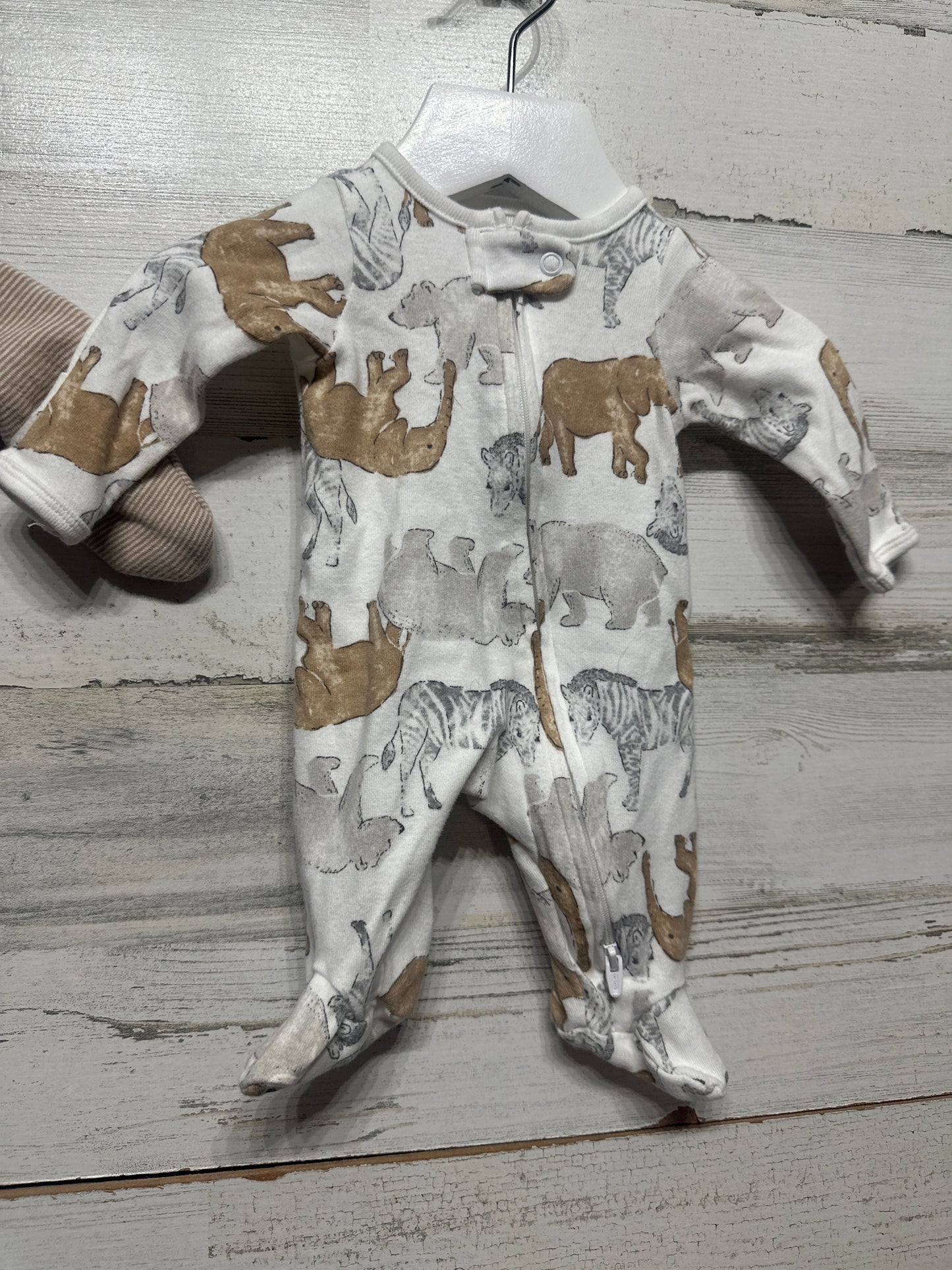 Size Preemie Carter's Child of Mine Cotton Footed Sleeper Lot (2 pieces) - Very Good Used Condition