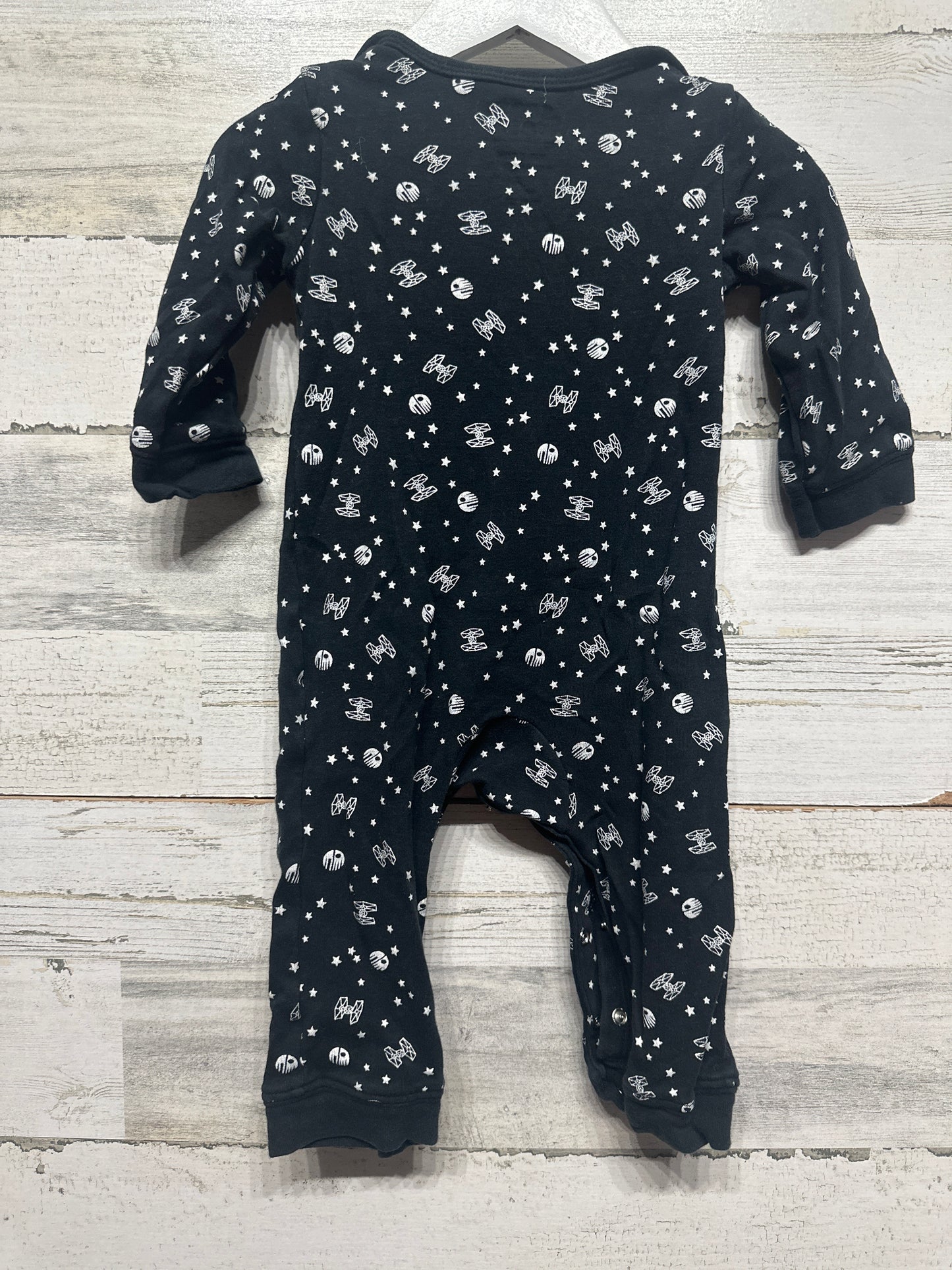 Boys Size 12m Star Wars Black Romper - Good Used Condition