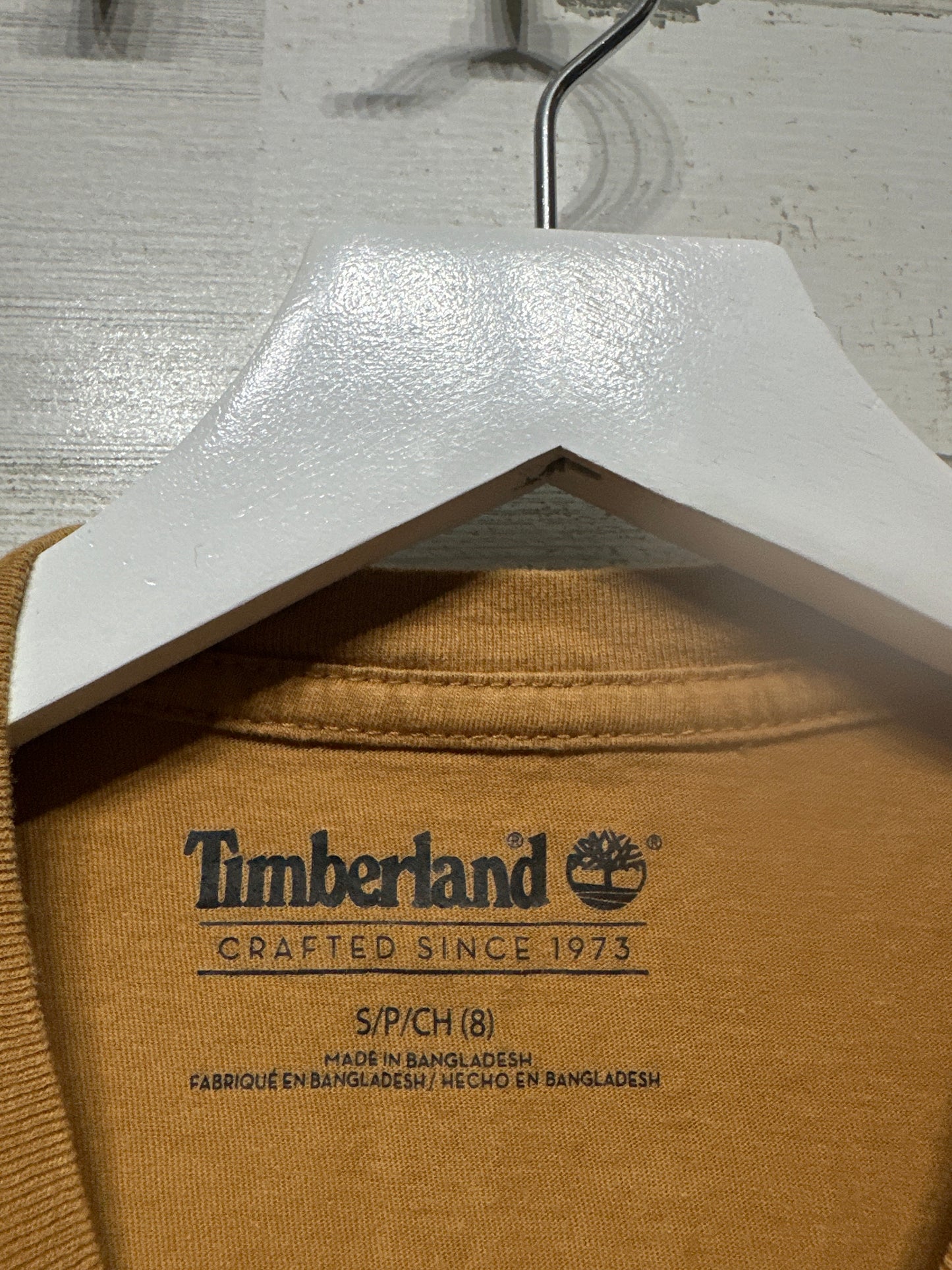 Timberland Long Sleeve Logo Shirt - Boys Size Small 8 - Very Good Used Condition