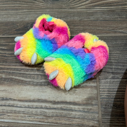 Size 3 (Infant) Rainbow Monster Slippers - Good Used Condition
