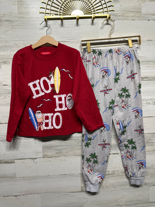 Santa Surfing Holiday Pajama Set - Family PJ Brand - Boys Size 8 - Good Used Condition