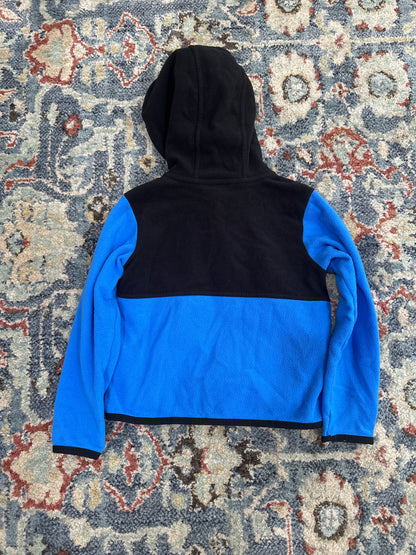 The North Face Boys Size 3 Blue/Black Full Zip Hooded Fleece Jacket GUC