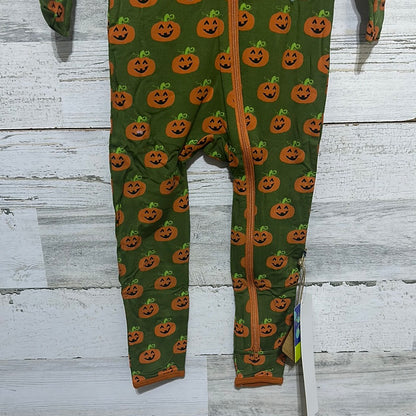 Size 18-24m kickee pants bamboo pumpkin zip up coverall with two way zipper - new with tags