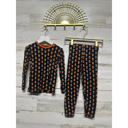 Kickee Pants Kids Size 5 Bamboo Candy Corn Fall Pajama Set VGUC
